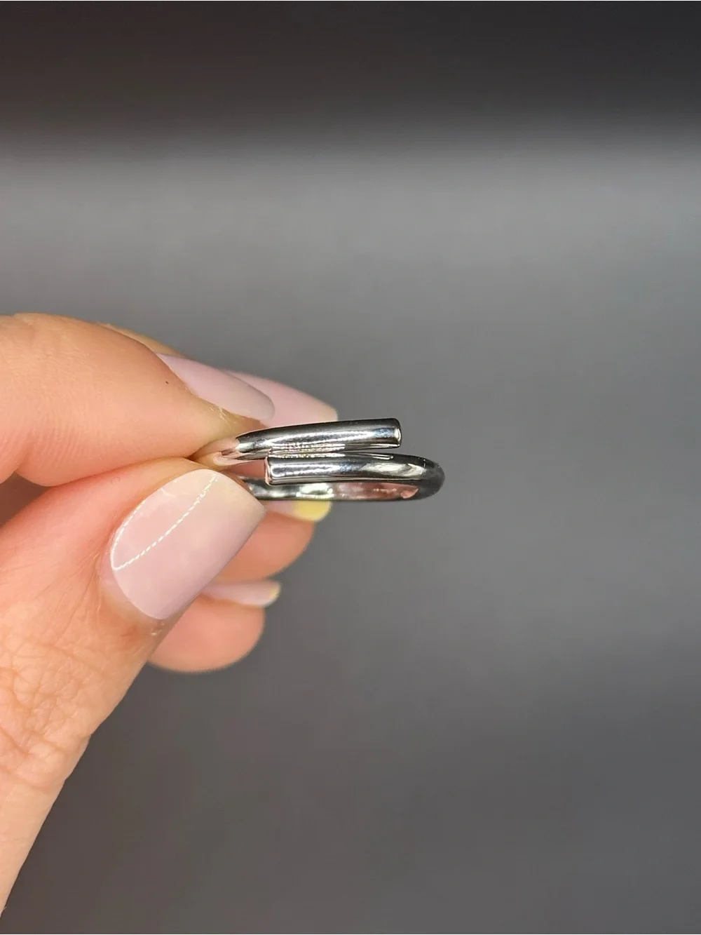 925 Sterling Silver Minimalist Double Bar Silver Ring - Women Jewelry